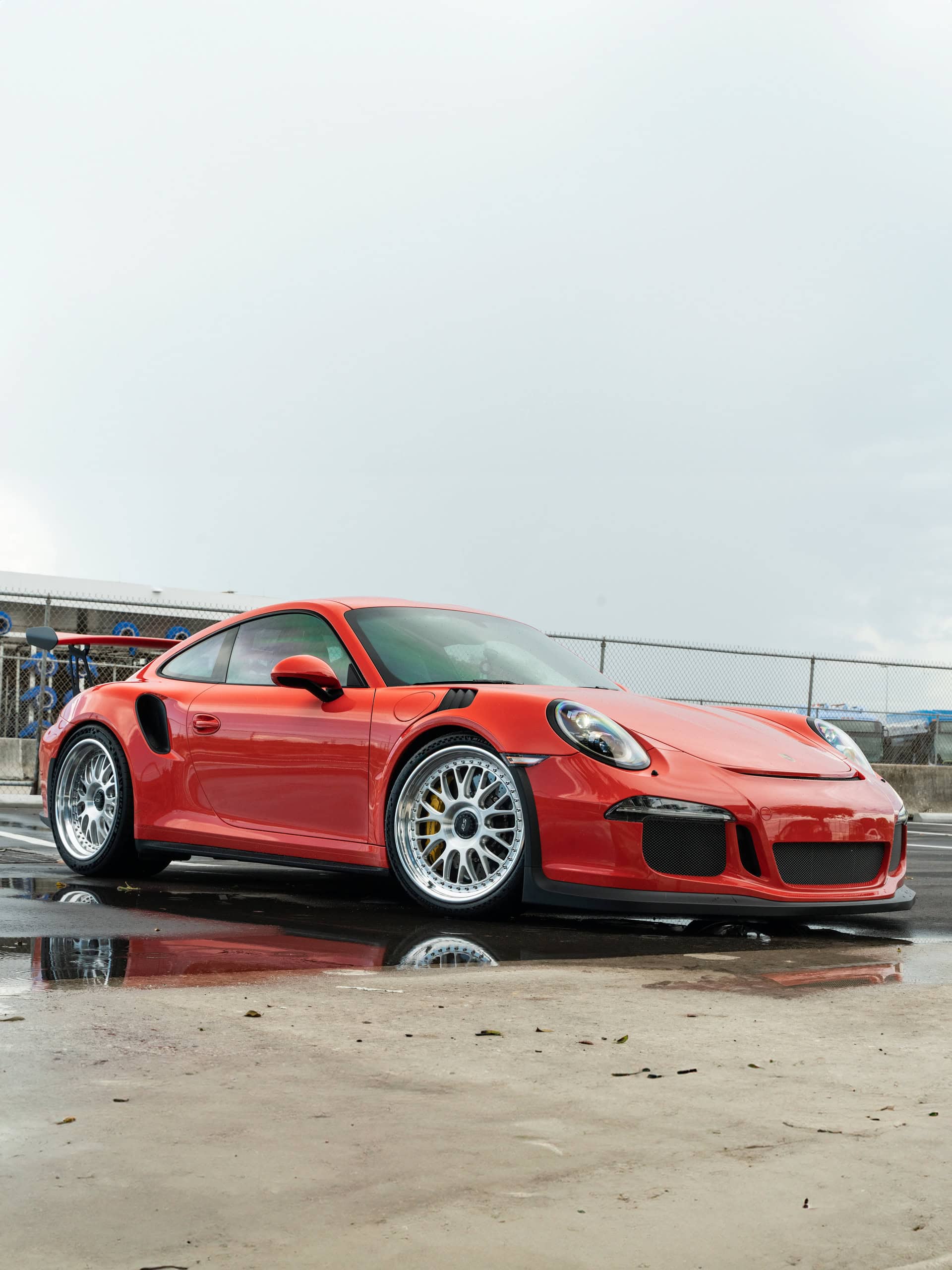 Porsche 991 GT3 RS | Lava Orange | on 1886 S014 | Brushed Clear