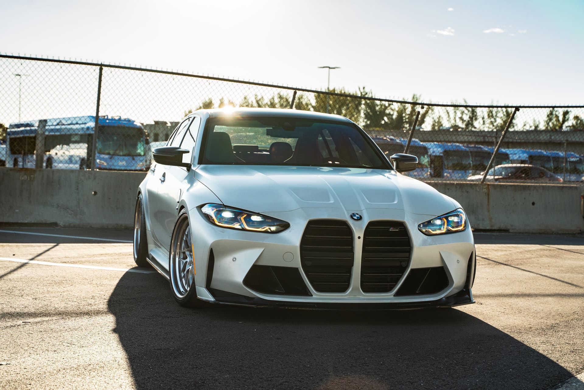 BMW G80 M3 | Alpine White | on HRE 520 FMR | Brushed Clear