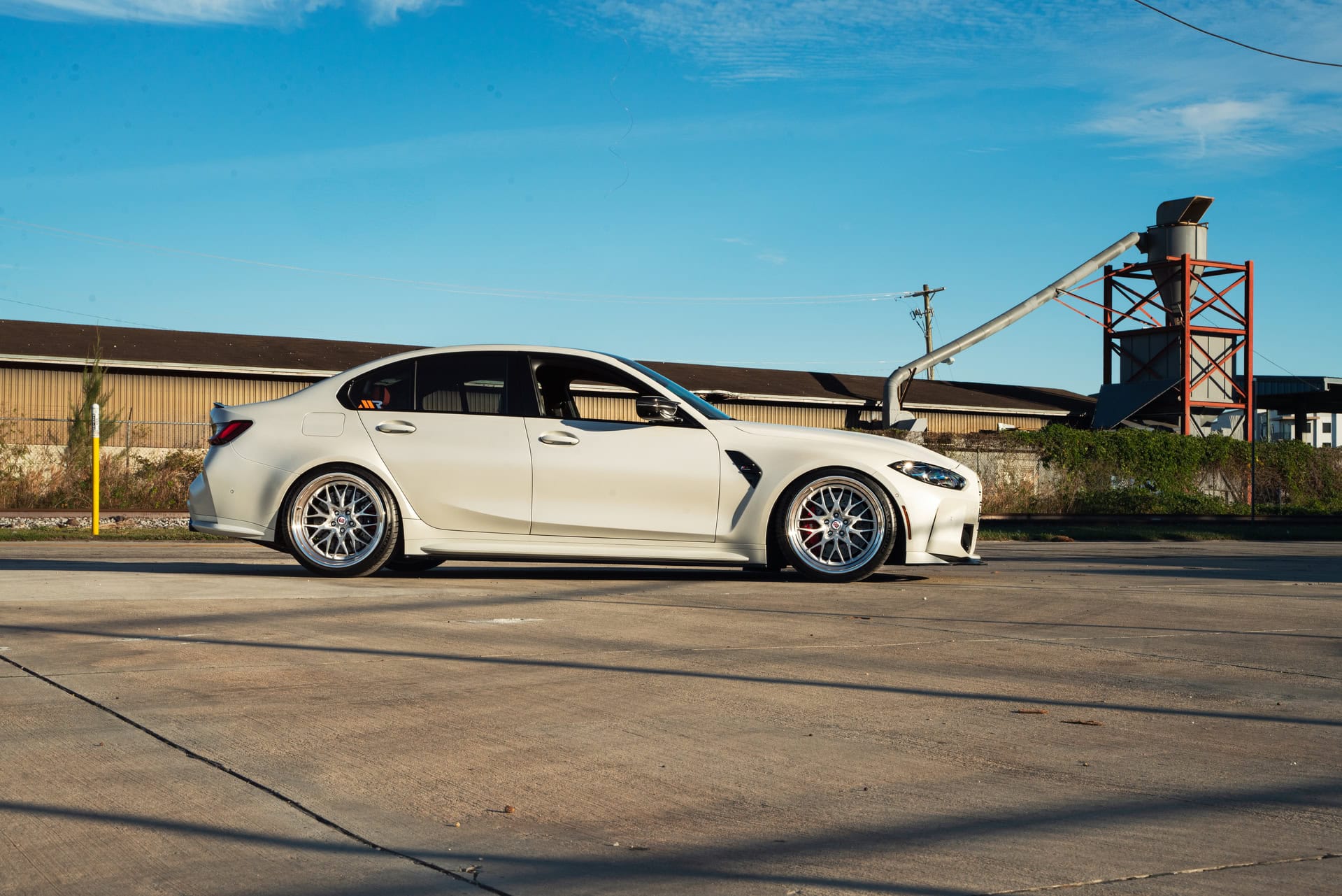 BMW G80 M3 | Alpine White | on HRE 520 FMR | Brushed Clear
