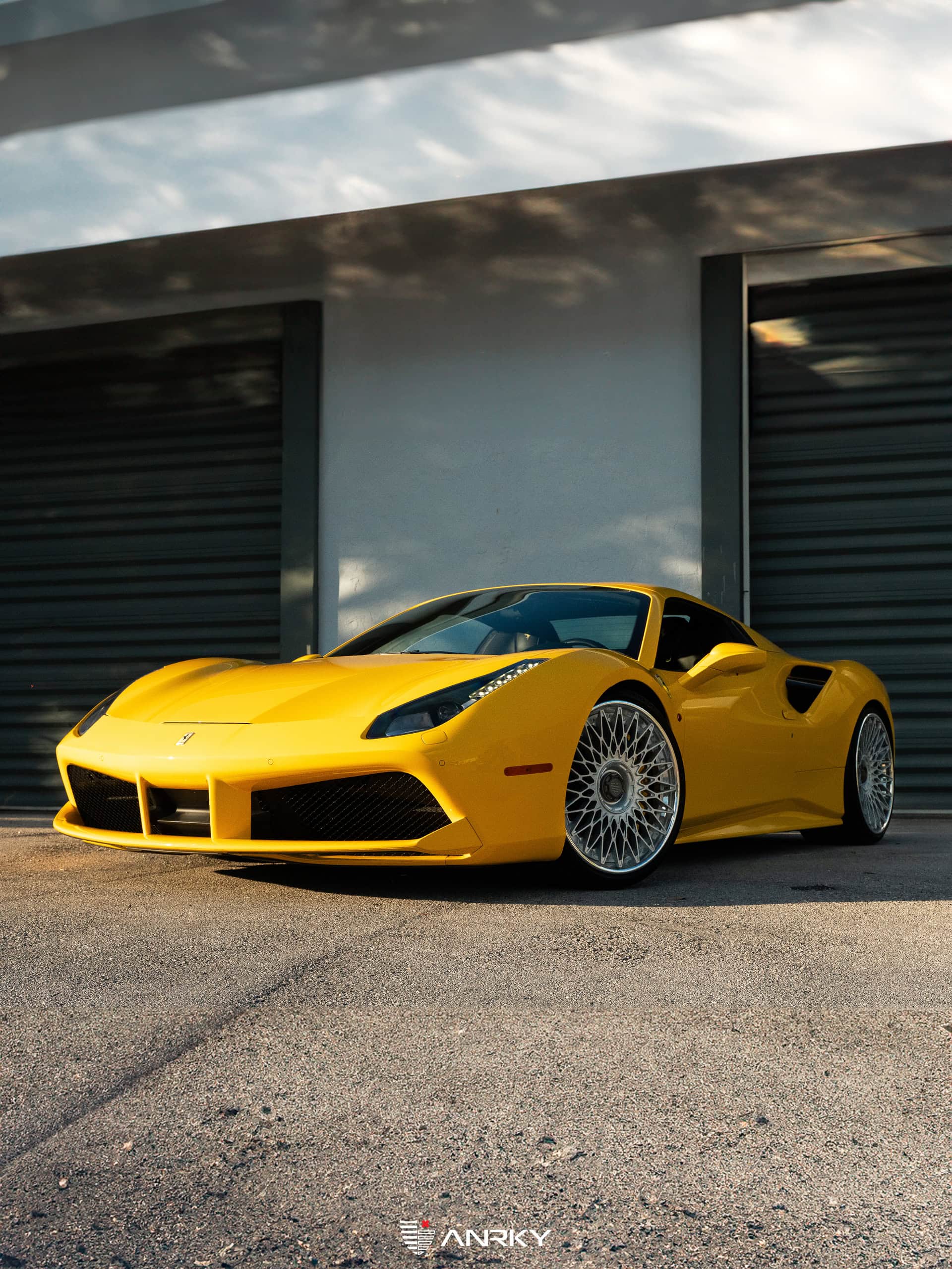 Photo 34 of Ferrari 488 Spider | Giallo Modena | on ANRKY RS7.3 | Frozen Polished Clear