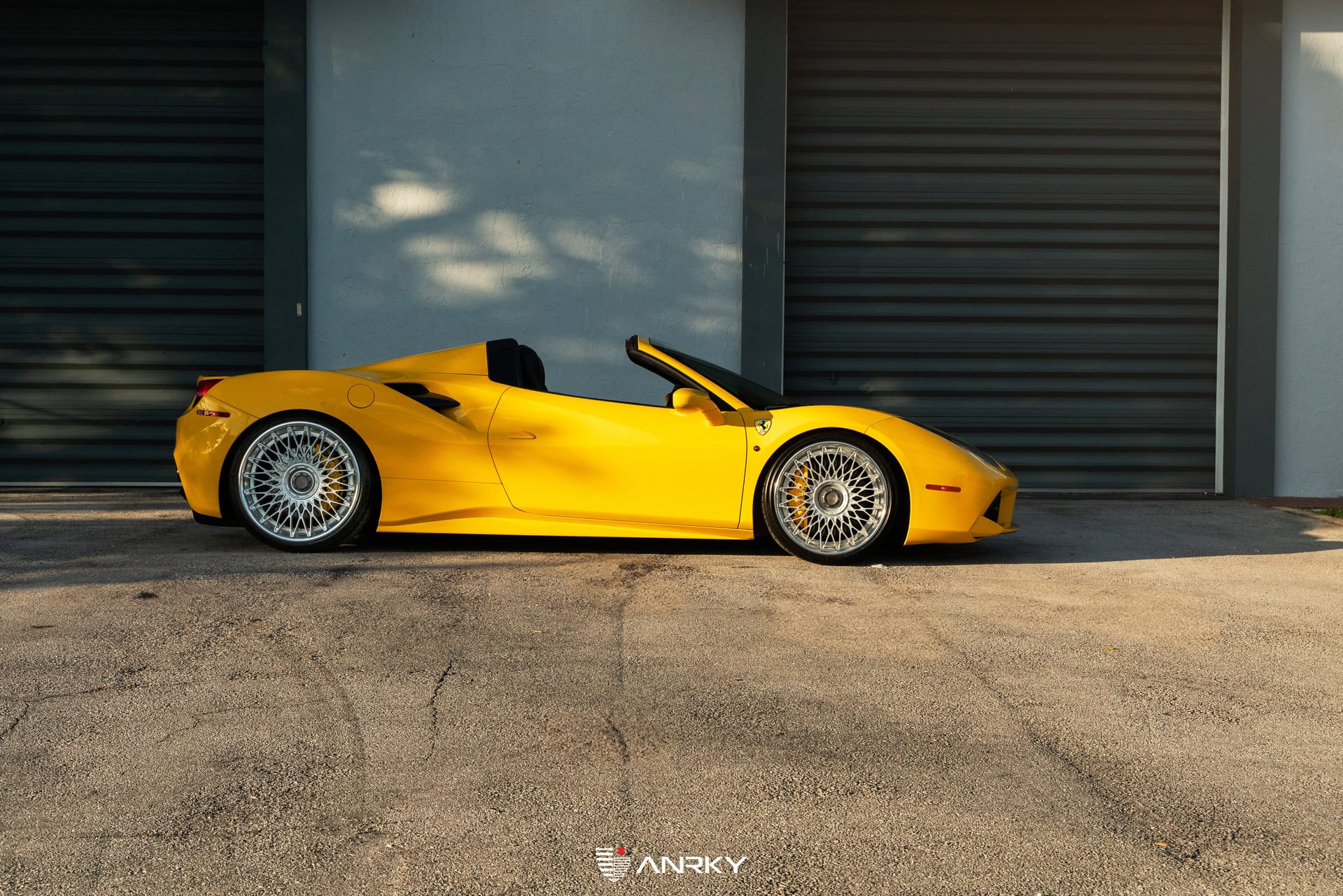 Photo 21 of Ferrari 488 Spider | Giallo Modena | on ANRKY RS7.3 | Frozen Polished Clear