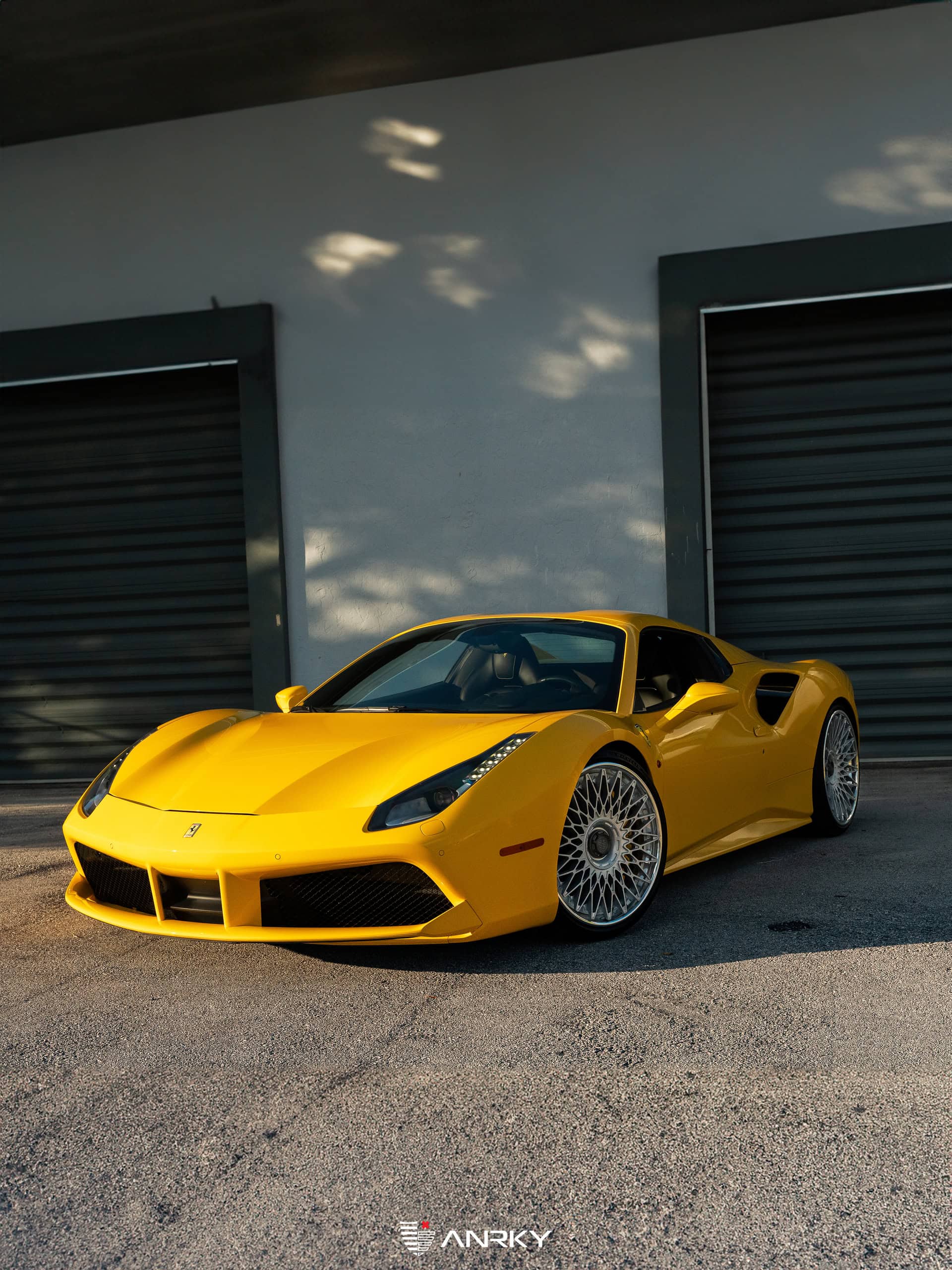 Photo 24 of Ferrari 488 Spider | Giallo Modena | on ANRKY RS7.3 | Frozen Polished Clear