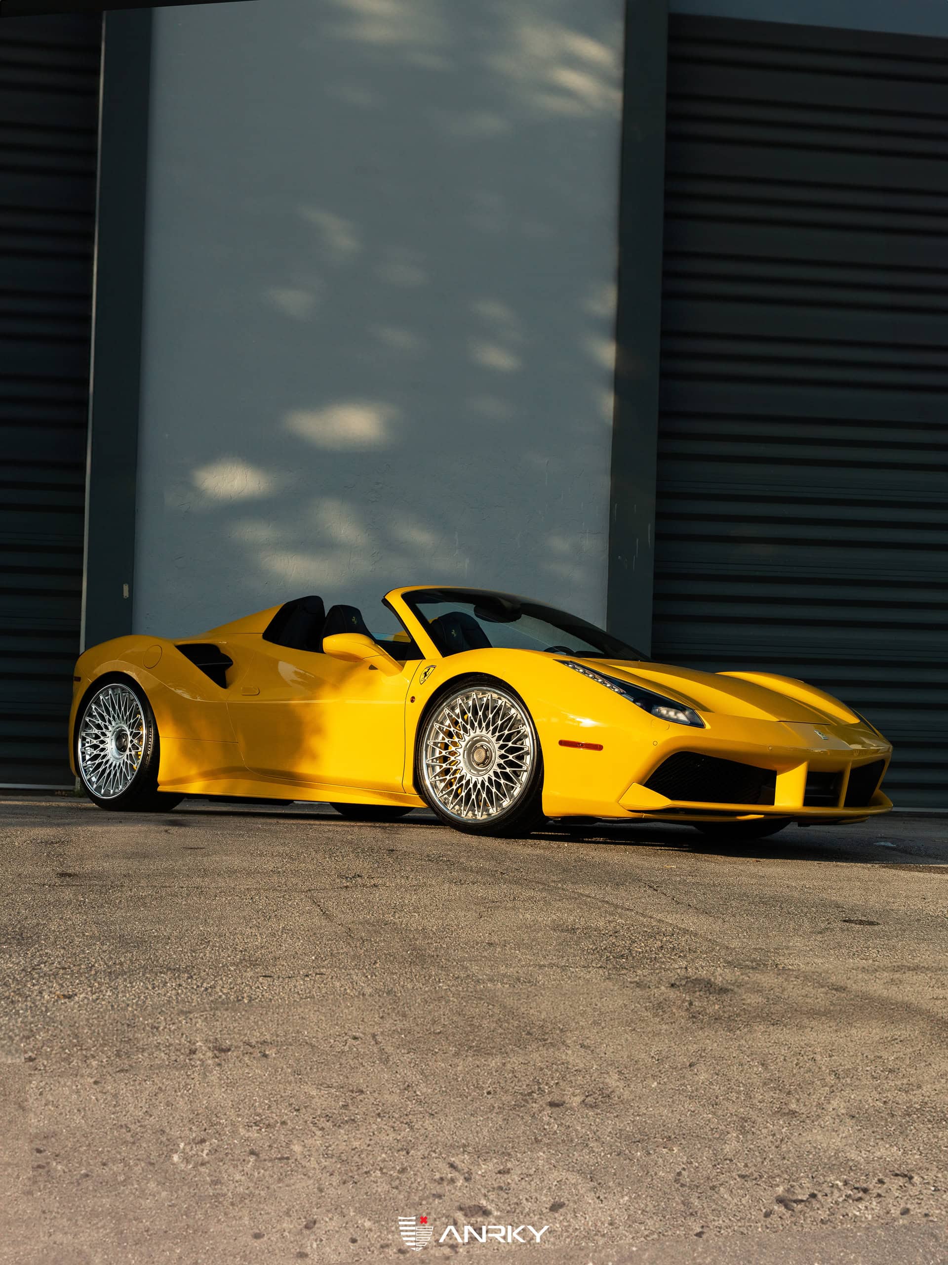 Photo 27 of Ferrari 488 Spider | Giallo Modena | on ANRKY RS7.3 | Frozen Polished Clear