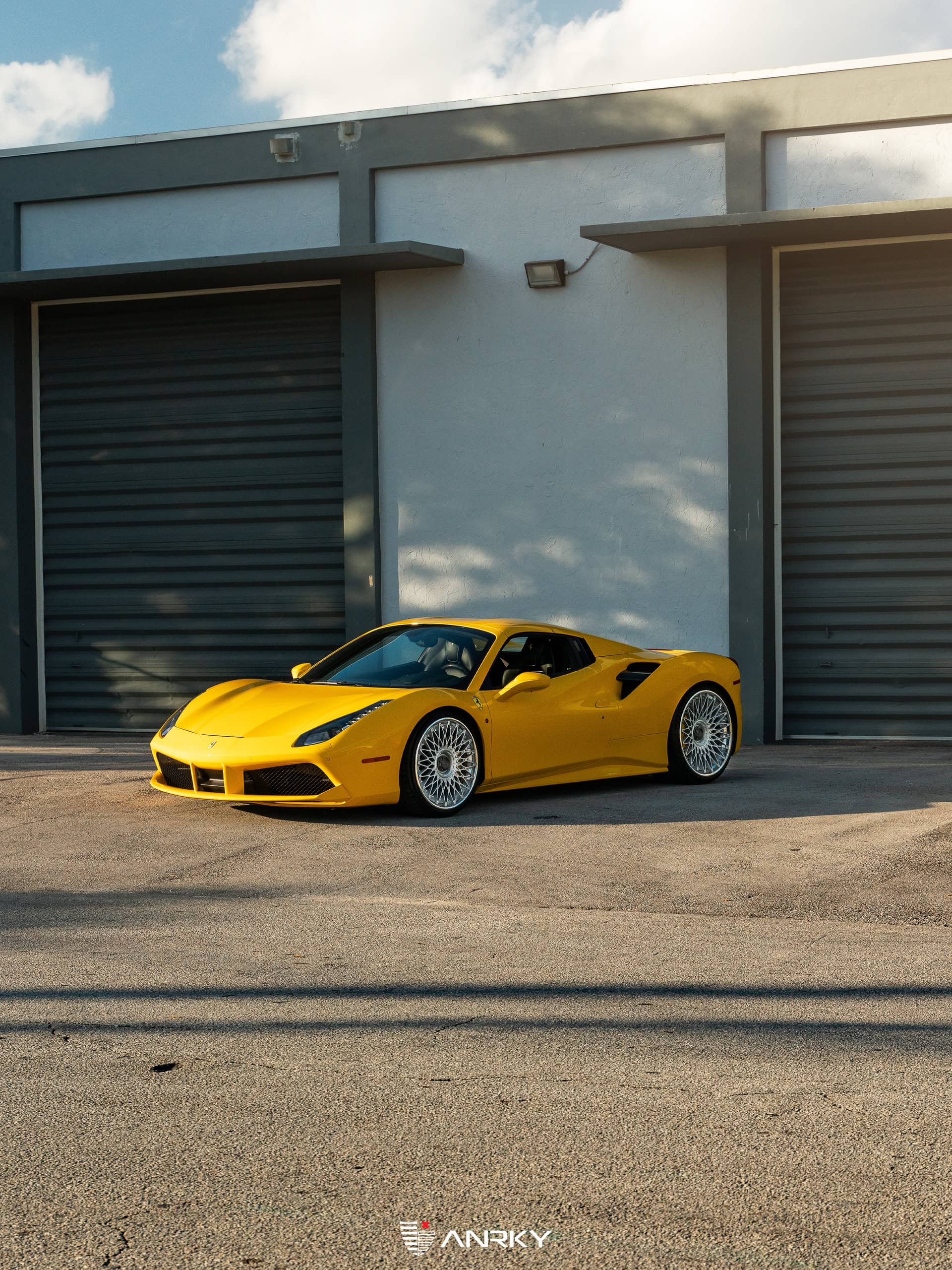 Photo 28 of Ferrari 488 Spider | Giallo Modena | on ANRKY RS7.3 | Frozen Polished Clear