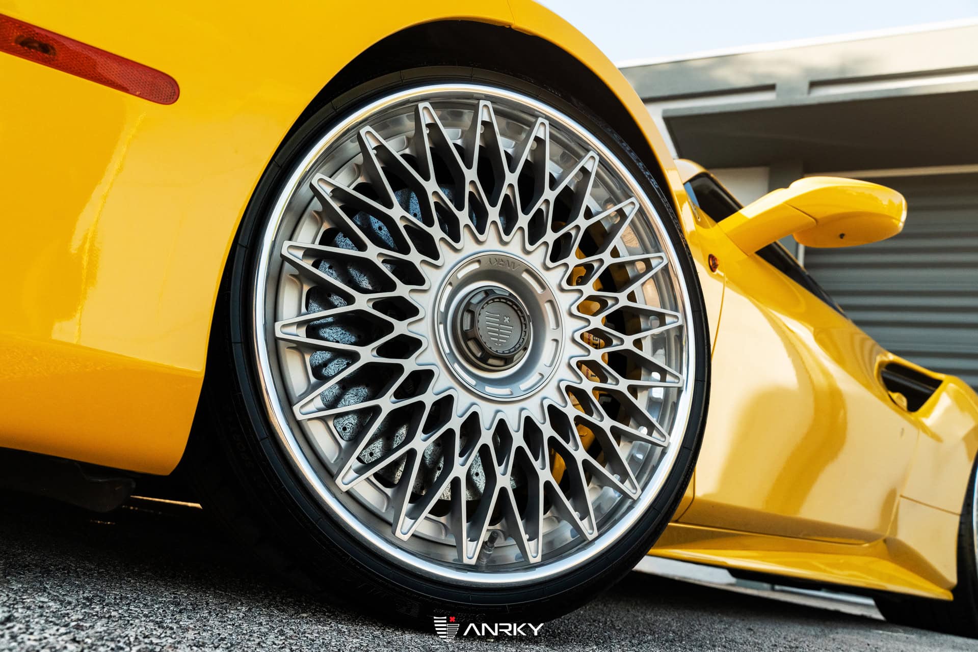 Photo 30 of Ferrari 488 Spider | Giallo Modena | on ANRKY RS7.3 | Frozen Polished Clear