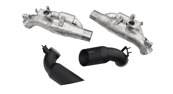 Power Optimized Exhaust System with Flap-Regulation, with Black Exhaust-Tips