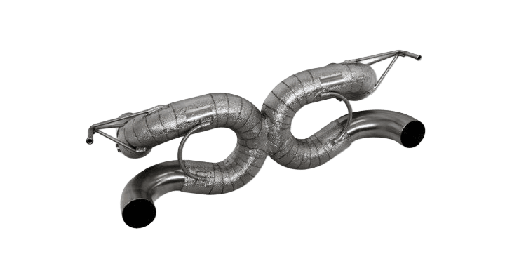 Power Optimized Exhaust System without Flap-Regulation, Complete Heat Protected