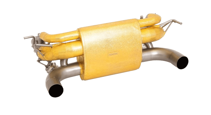 Power Optimized Exhaust System with Flap-Regulation, Complete Heat-Protected