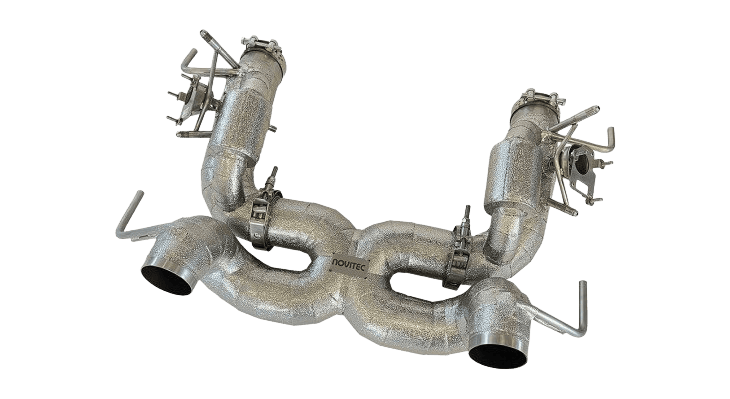 Power Optimized Race Exhaust System with Flap-Regulation, Complete Heat Protected