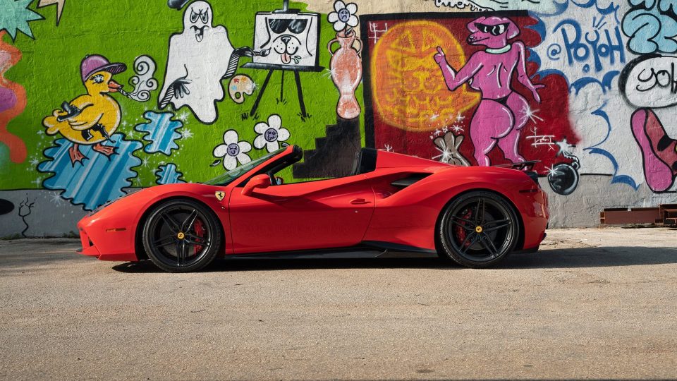 Ferrari 488 Spider | Rosso Corza | on HRE P107SC | Satin Black