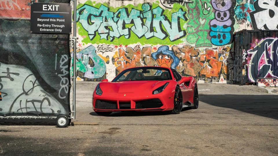 Ferrari 488 Spider | Rosso Corza | on HRE P107SC | Satin Black
