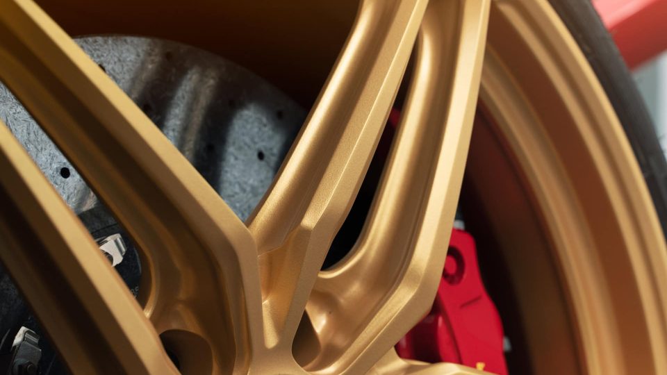 Ferrari 488 Spider | Rosso Corza | on HRE P107SC | Frozen Polished Gold