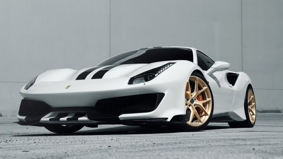 Ferrari 488 Pista | Bianco Avus | on HRE P101 | Frozen Brushed  Gold