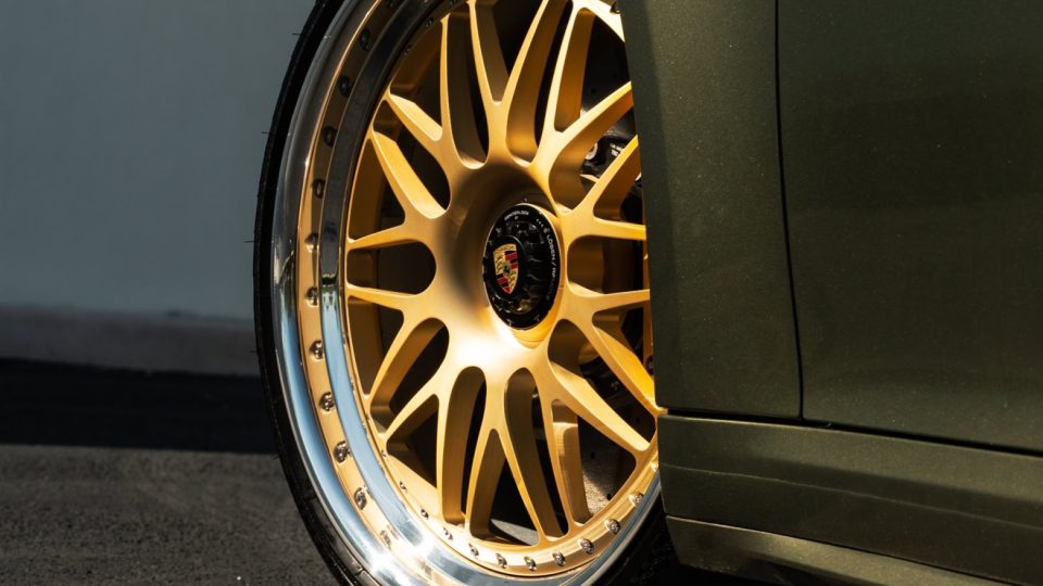 Porsche 992 Turbo S | Aventurine Green | on HRE 540 FMR | Frozen Brushed Gold