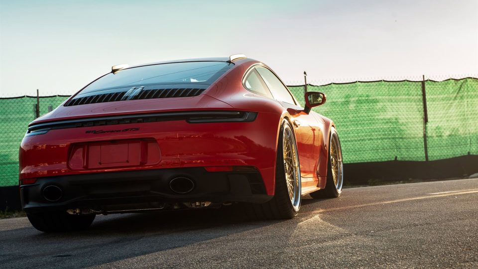 Porsche 992 Carrera GTS | Guards Red | 1886 S009 Wheels | Satin Gold