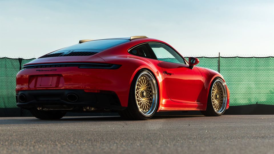 Porsche 992 Carrera GTS | Guards Red | 1886 S009 Wheels | Satin Gold