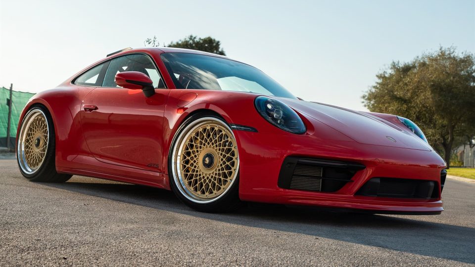 Porsche 992 Carrera GTS | Guards Red | 1886 S009 Wheels | Satin Gold