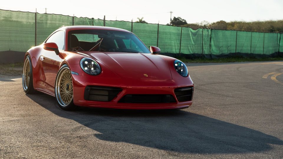 Porsche 992 Carrera GTS | Guards Red | 1886 S009 Wheels | Satin Gold