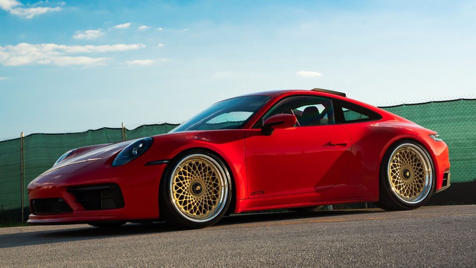 Porsche 992 Carrera GTS | Guards Red | 1886 S009 Wheels | Satin Gold