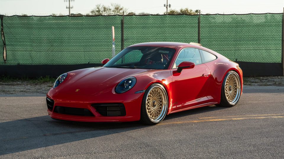 Porsche 992 Carrera GTS | Guards Red | 1886 S009 Wheels | Satin Gold