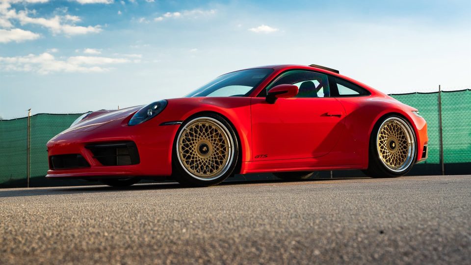 Porsche 992 Carrera GTS | Guards Red | 1886 S009 Wheels | Satin Gold