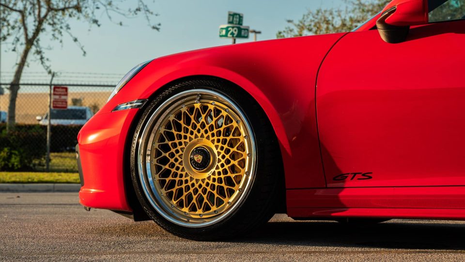 Porsche 992 Carrera GTS | Guards Red | 1886 S009 Wheels | Satin Gold