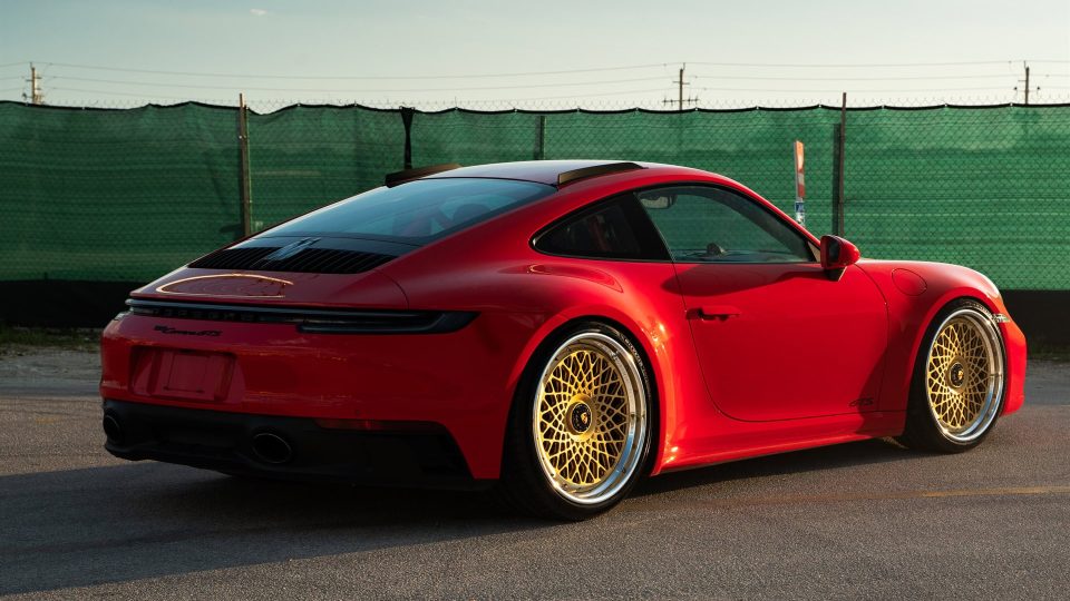 Porsche 992 Carrera GTS | Guards Red | 1886 S009 Wheels | Satin Gold
