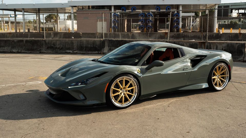 Ferrari F8 Spider | Grigio Medio | HRE S104SC Wheels | Frozen Champagne