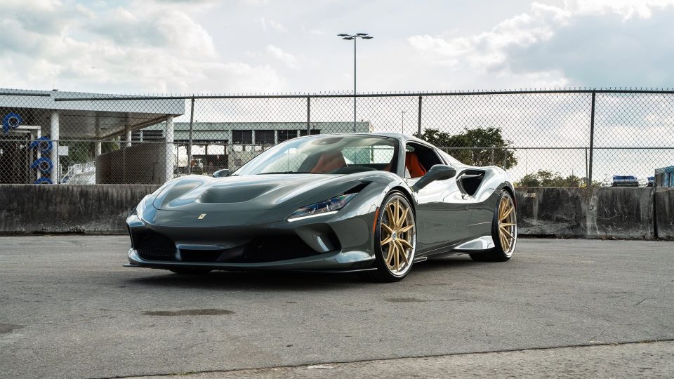 Ferrari F8 Spider | Grigio Medio | HRE S104SC Wheels | Frozen Champagne