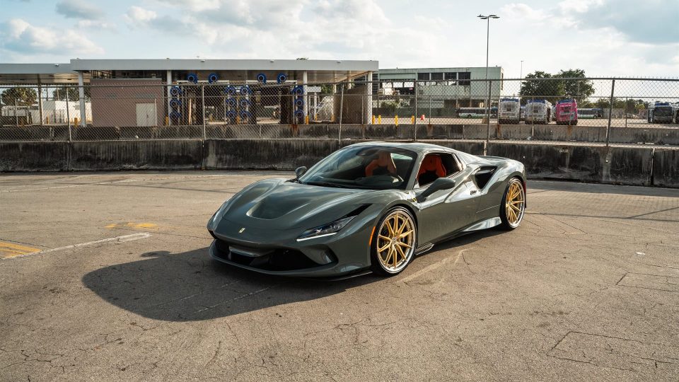 Ferrari F8 Spider | Grigio Medio | HRE S104SC Wheels | Frozen Champagne