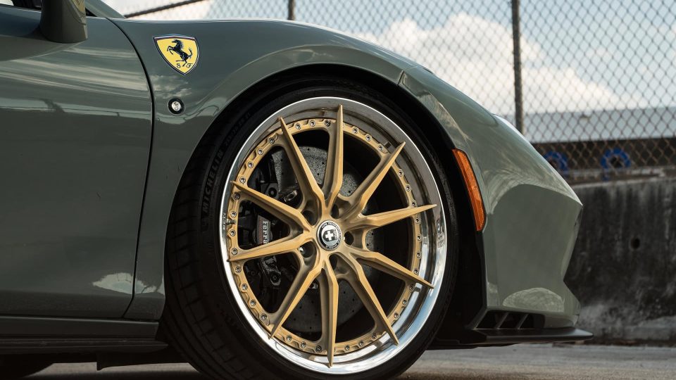 Ferrari F8 Spider | Grigio Medio | HRE S104SC Wheels | Frozen Champagne