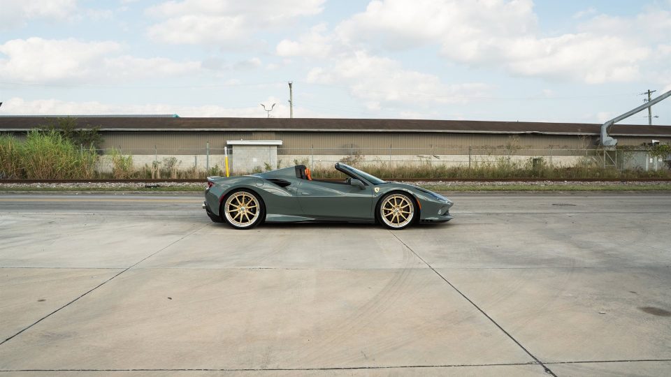Ferrari F8 Spider | Grigio Medio | HRE S104SC Wheels | Frozen Champagne