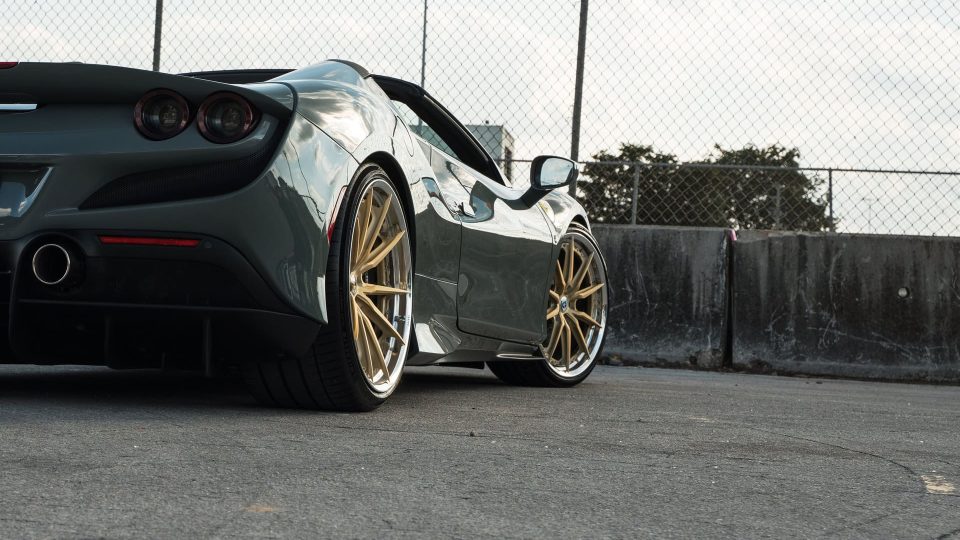 Ferrari F8 Spider | Grigio Medio | HRE S104SC Wheels | Frozen Champagne