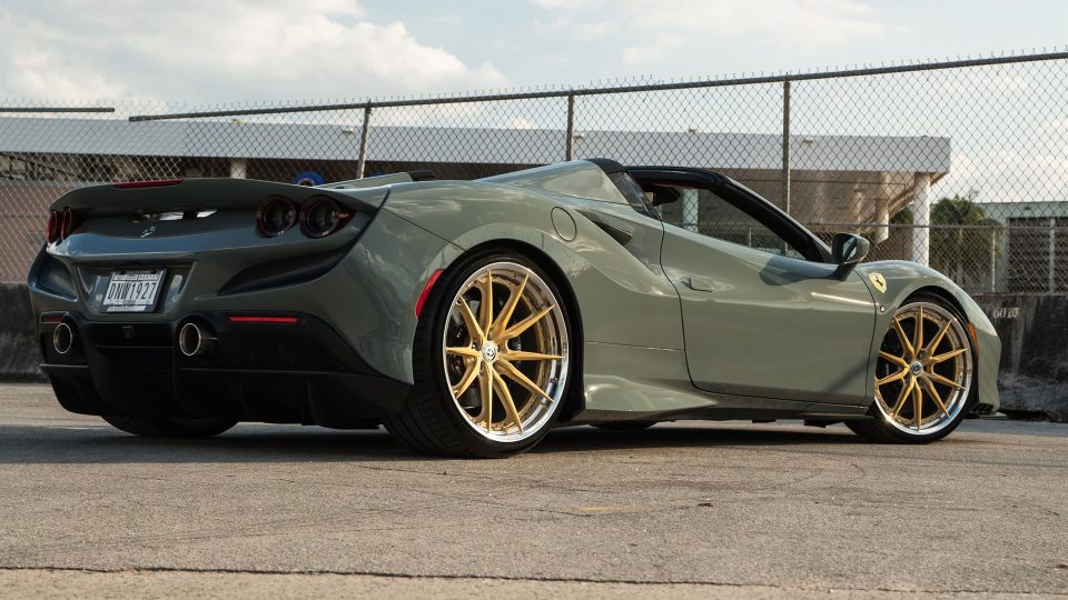 Ferrari F8 Spider | Grigio Medio | HRE S104SC Wheels | Frozen Champagne