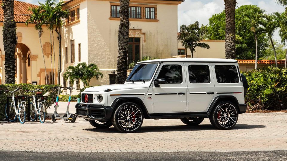 Mercedes Benz AMG G63 | Polar White | on ANRKY AN20 | Two Tone: Brushed Face + Gloss Black Window