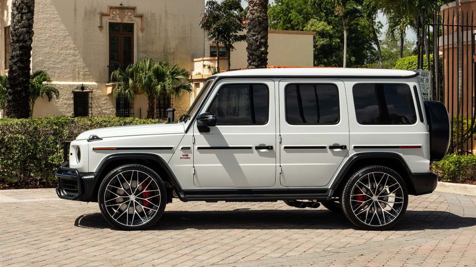 Mercedes Benz AMG G63 | Polar White | on ANRKY AN20 | Two Tone: Brushed Face + Gloss Black Window