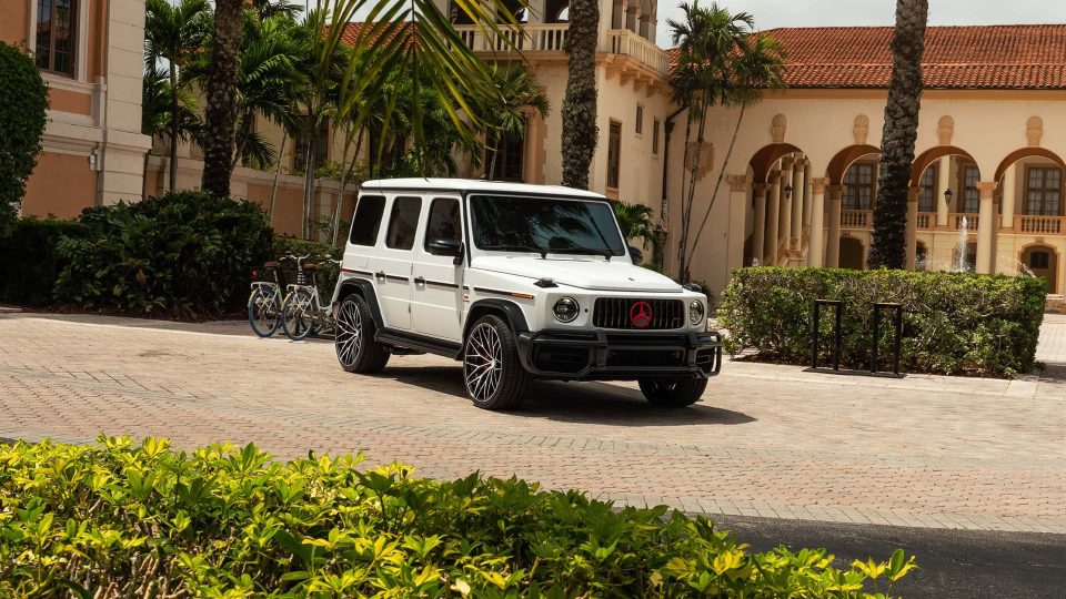 Mercedes Benz AMG G63 | Polar White | on ANRKY AN20 | Two Tone: Brushed Face + Gloss Black Window