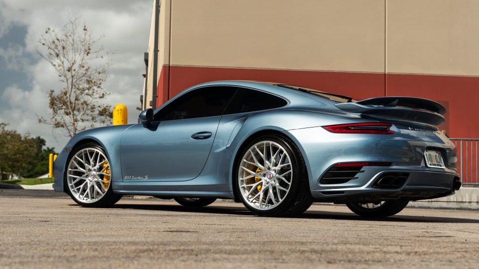 Porsche 991 Turbo S | Ice Blue Metallic | on HRE 520M | Brushed Clear