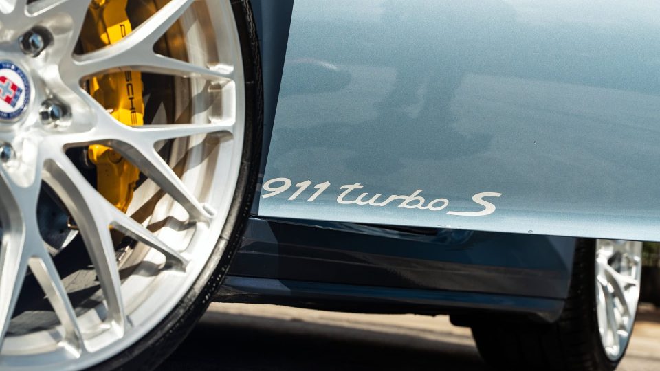 Porsche 991 Turbo S | Ice Blue Metallic | on HRE 520M | Brushed Clear