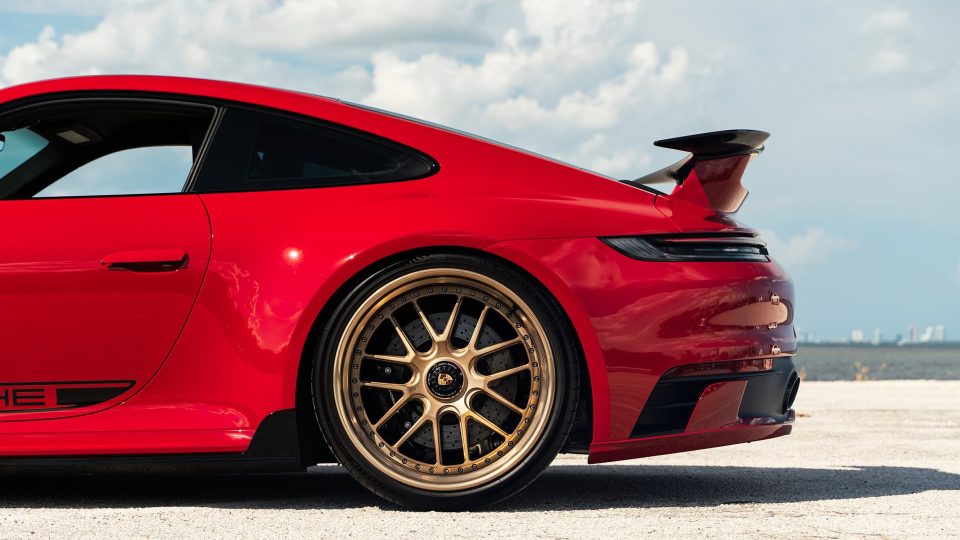 Porsche 992 GTS | Carmine Red | on 1886 Wheels S010| Brushed Champagne