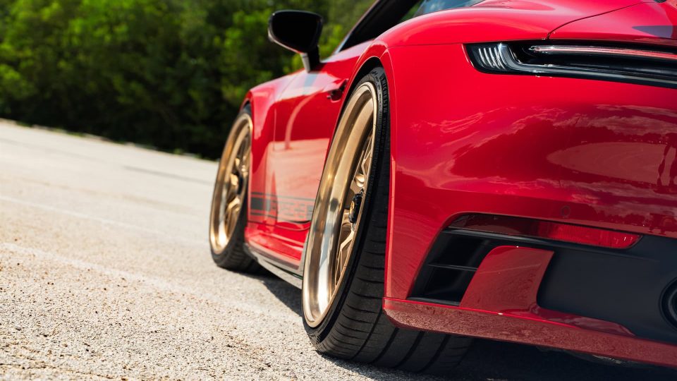 Porsche 992 GTS | Carmine Red | on 1886 Wheels S010| Brushed Champagne
