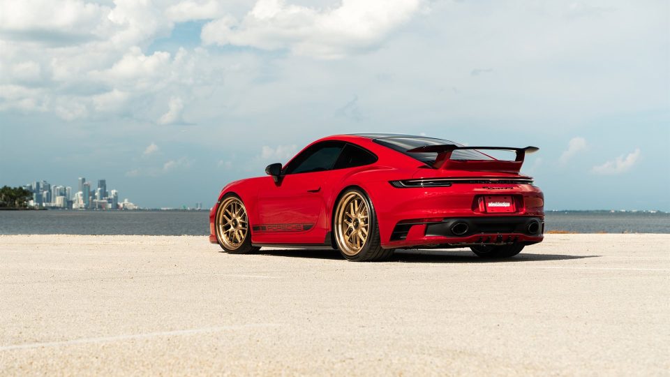 Porsche 992 GTS | Carmine Red | on 1886 Wheels S010| Brushed Champagne