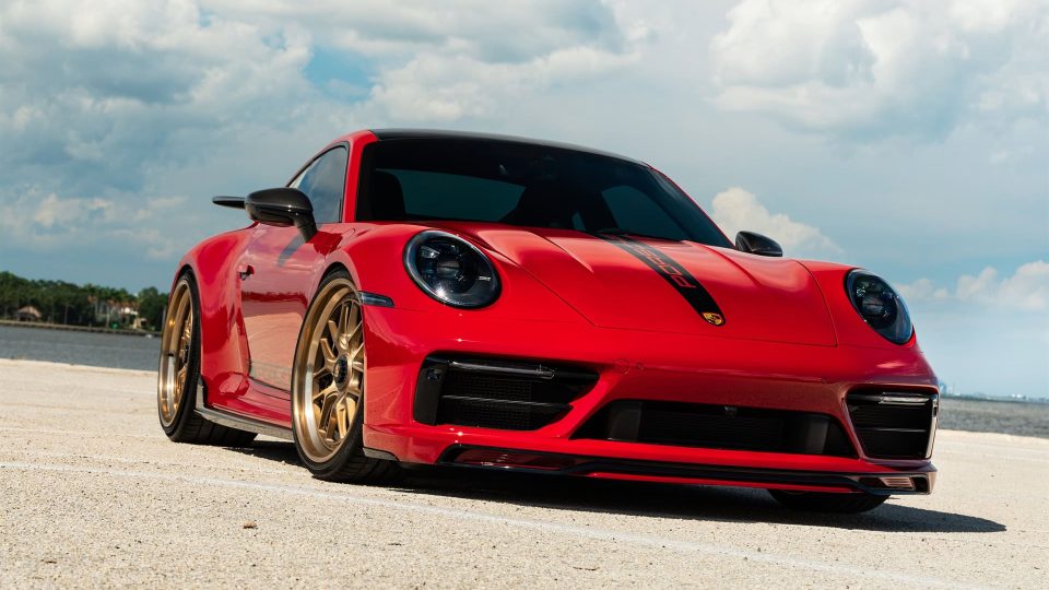 Porsche 992 GTS | Carmine Red | on 1886 Wheels S010| Brushed Champagne