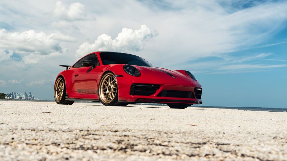 Porsche 992 GTS | Carmine Red | on 1886 Wheels S010| Brushed Champagne