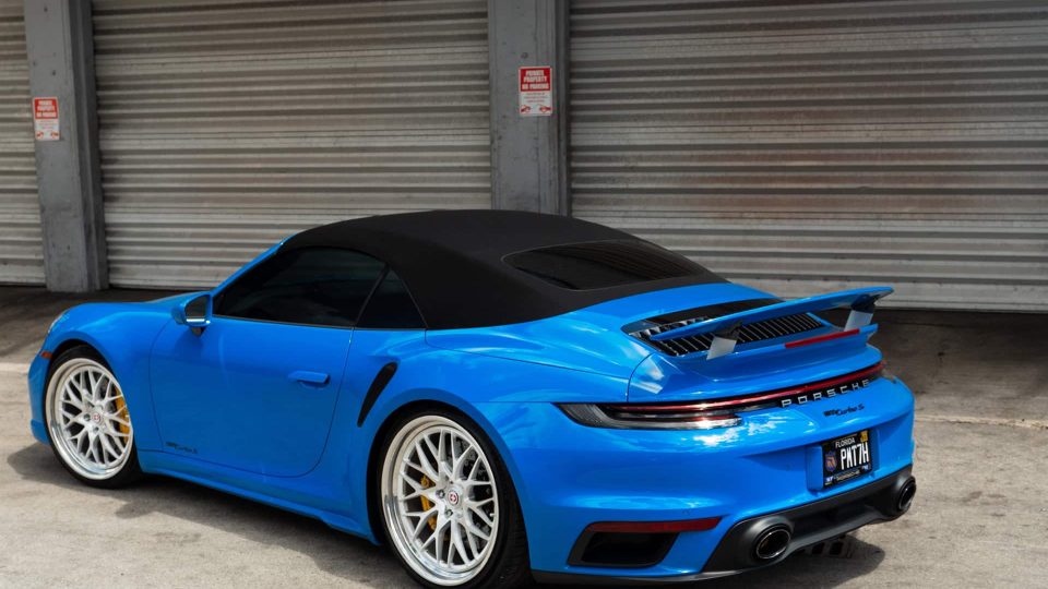 Porsche 992 Turbo S | Voodoo Blue | HRE 520 FMR | Brushed Clear