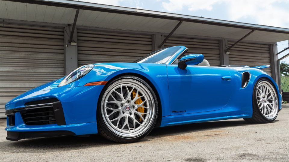 Porsche 992 Turbo S | Voodoo Blue | HRE 520 FMR | Brushed Clear