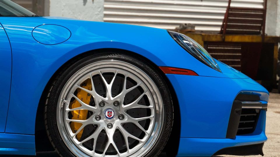 Porsche 992 Turbo S | Voodoo Blue | HRE 520 FMR | Brushed Clear