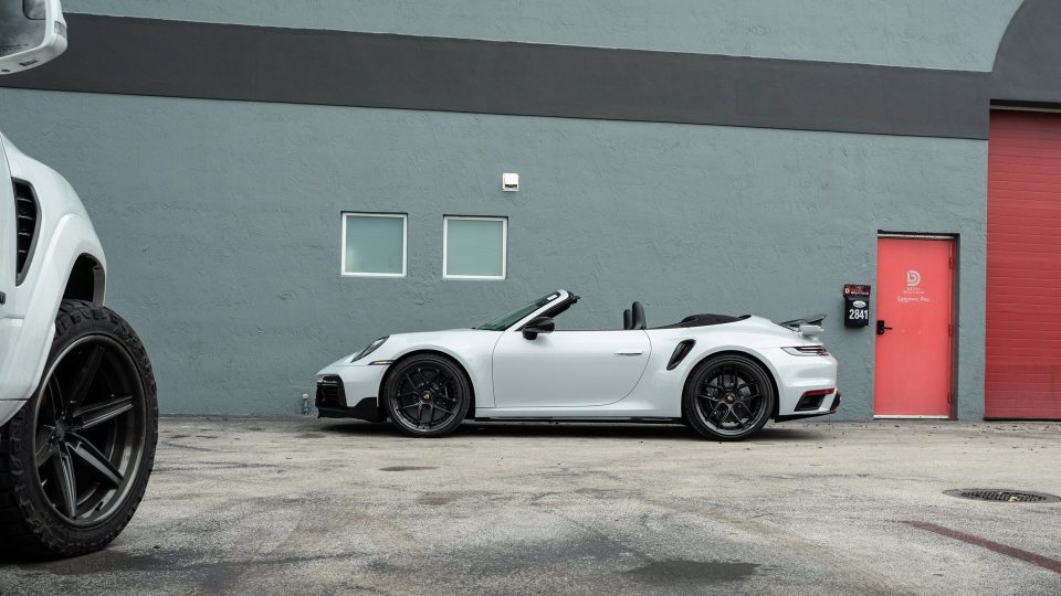 Porsche 992 Turbo S | Ice Gray Metallic | on HRE HX101 | Satin Black
