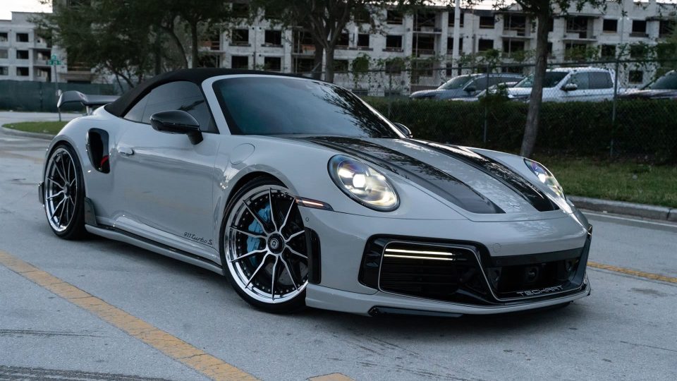 TECHART 992 Turbo S | Chalk | on HRE S104SC | Brushed Clear/ Gloss Black Window