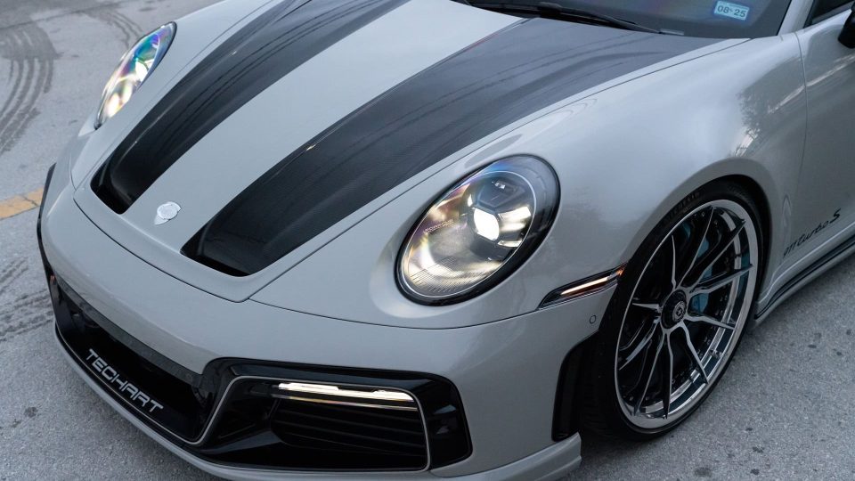 TECHART 992 Turbo S | Chalk | on HRE S104SC | Brushed Clear/ Gloss Black Window
